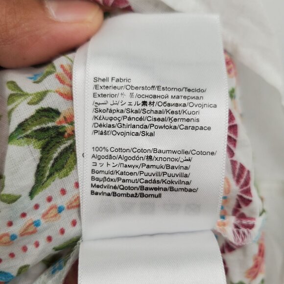 Farm Rio Off White Bloom Garden Sleeveless Blouse Women Size Small NWOT - Picture 7 of 12